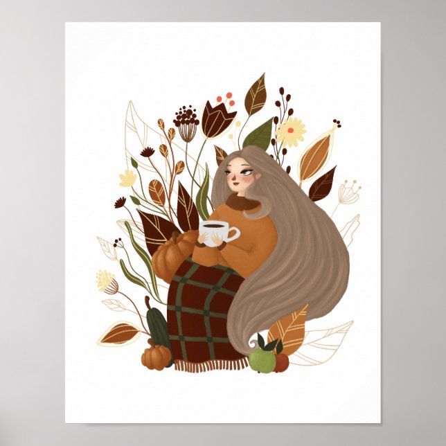 Poster Cozy Autumn Girl (Frente)