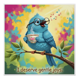Pôster Cozy Bird Aesthetic Glossy Poster  