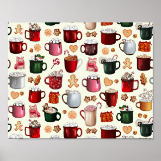 Poster Cozy Cabin Hot Cocoa and Winter Treats