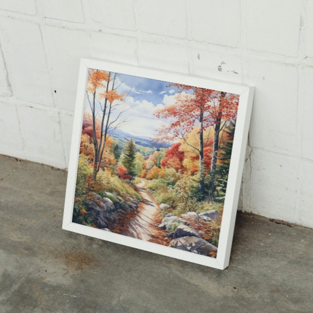 Poster Cozy Cai Em Vermont Forest Watercolor Art (Criador carregado)