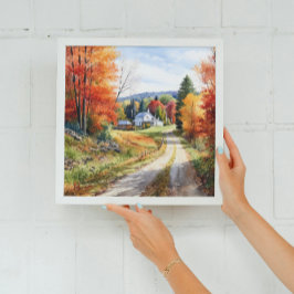 Poster Cozy Cai Em Vermont Village Watercolor Art