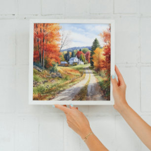 Poster Cozy Cai Em Vermont Village Watercolor Art