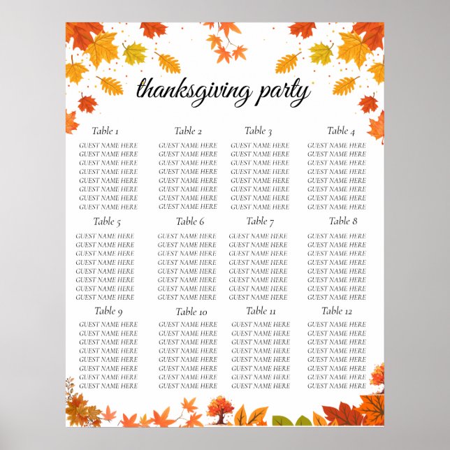 Poster Cozy Fall Thanksgiving Dinner Party (Frente)