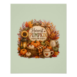 Pôster Cozy Harvest Pumpkin / Cosecha Acogedora