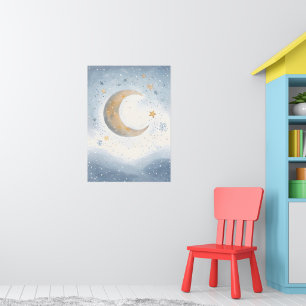 Poster Cozy Kids Room Art A Serene Moon and Stars