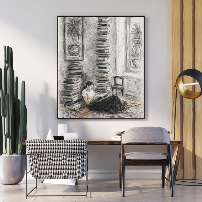 Poster Cozy sketch | bookish wall art (Criador carregado)