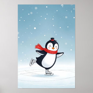 Poster Cozy Winter Penguin Nursery Art