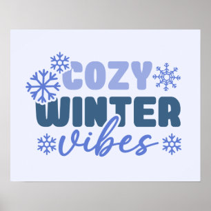 Poster Cozy Winter Vibes - Tipografia do Floco de Neve