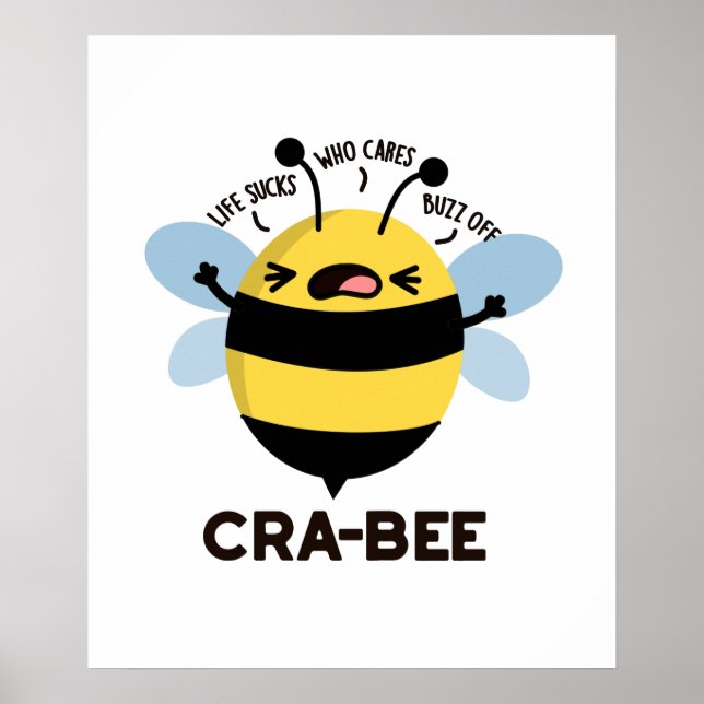 Poster Cra-Bee Funny Crabby Bee Pun (Frente)