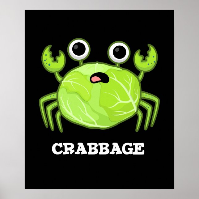 Poster Crabbage Funny Cabbage Caranguejo Pun Dardo BG (Frente)