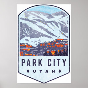 Poster Crachá de Esqui de Park City Utah