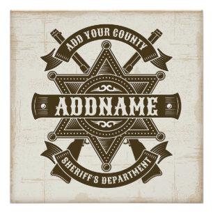 Pôster Crachá de fuzis-adjuntos do Xerife Oeste Personali