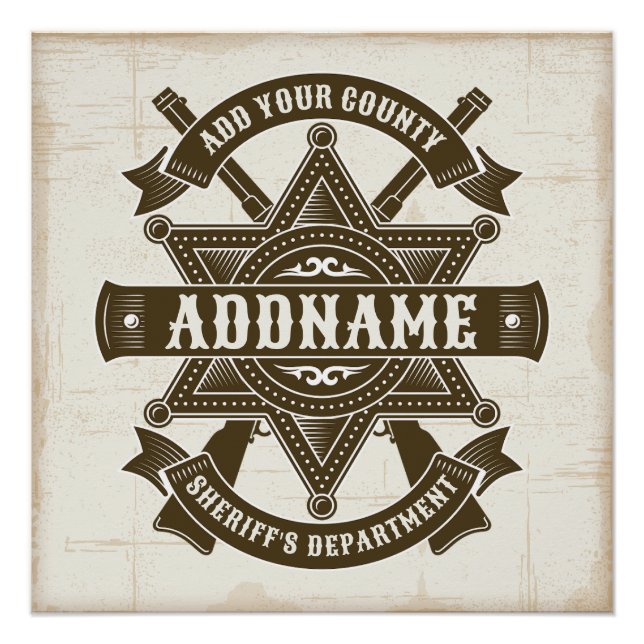Pôster Crachá de fuzis-adjuntos do Xerife Oeste Personali (Frente)