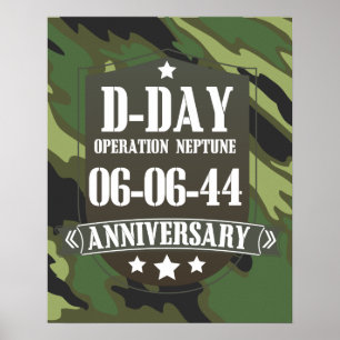 Pôster Crachá do aniversário de D com camuflagem