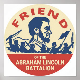 Poster Crachá do emblema da brigada de Abraham Lincoln