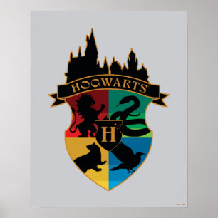 Poster Crachá do Orgulho de Crest House do Castelo HOGWAR