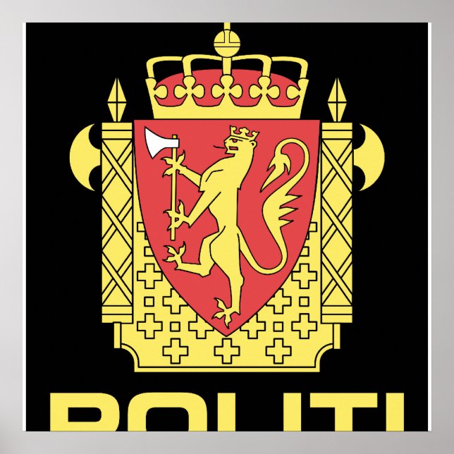 Poster Crachá do Serviço de Polícia da Noruega, Noruega (Frente)