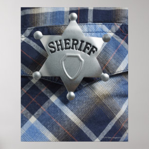 Poster Crachá do xerife na camisa ocidental
