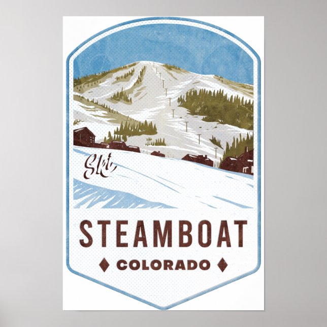 Poster Crachá Steamboat Colorado Ski (Frente)