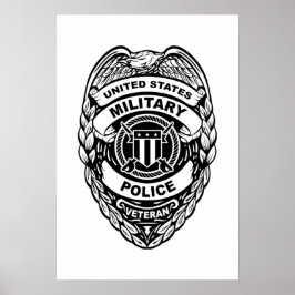 Poster Crachá Veterano da Polícia Militar dos EUA