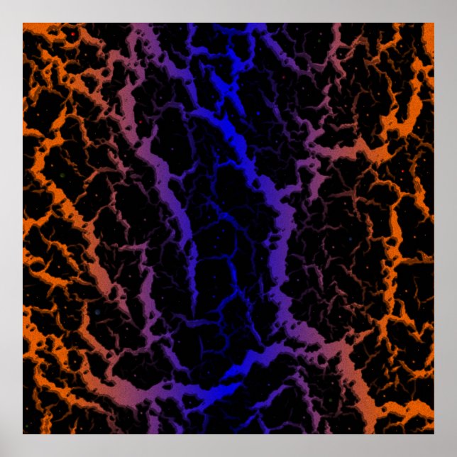 Poster Cracked Space Lava - Orange/Blue (Frente)