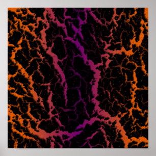 Poster Cracked Space Lava - Orange/Purple