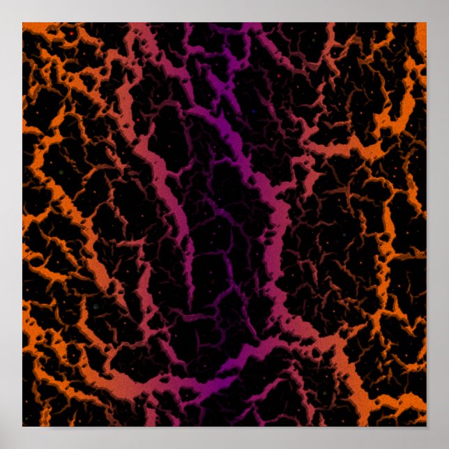 Poster Cracked Space Lava - Orange/Purple (Frente)