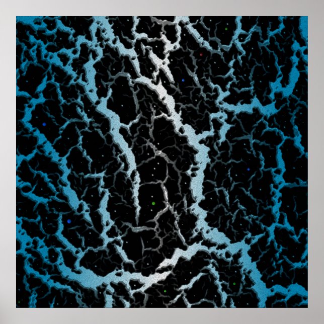 Poster Cracked Space Lava - White/Sky Blue (Frente)