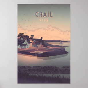 Poster Crail Fife Escócia Cartaz de Viagem à Beira-Mar