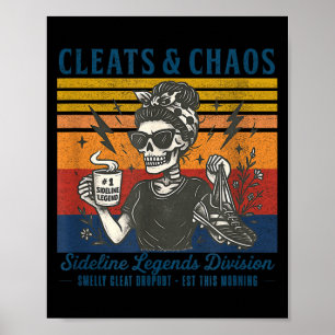 Poster Crampons & caos esqueleto mãe de futebol engraçado