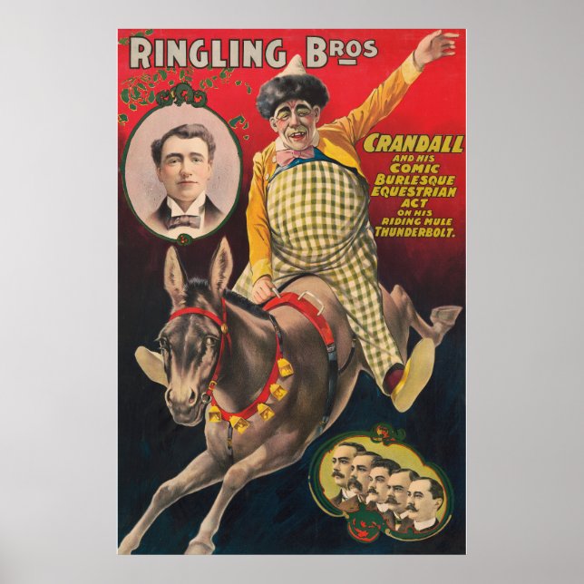 Poster Crandall O Palhaço A Atuar Com A Sua Mãe (Frente)