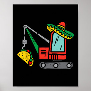 Poster Crane Mexicana Tacos Boys Cinco De Mayo Fiesta Kid
