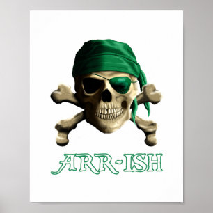 Poster Crânio alegre irlandês engraçado ARR-ISH do pir