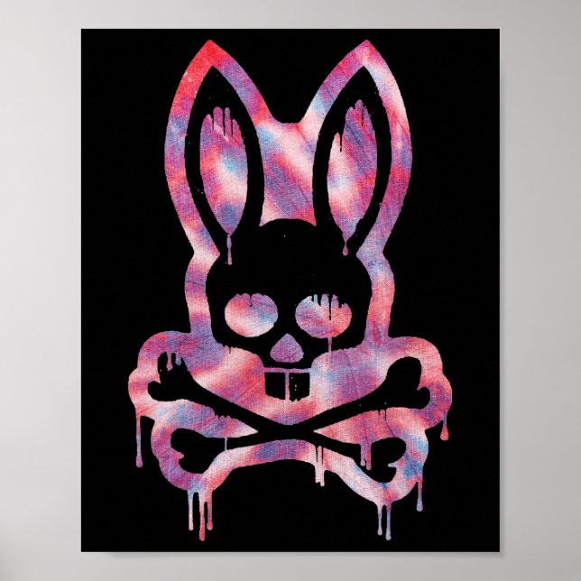Poster Crânio Assustador E Crossbones Rabbit Mau Horror C (Frente)