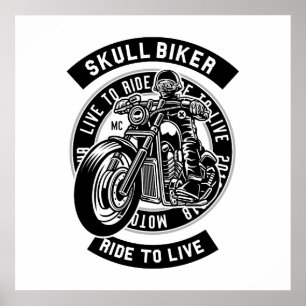 Poster Crânio Biker