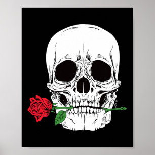 Poster Crânio Cabeça Rosto Rosa Vermelho Rock N Roll Lega