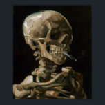 Poster Crânio com cigarro queimado Vincent van Gogh Art<br><div class="desc">Vincent van Gogh (neerlandês, 1853-1890) Skull of a Skeleton with Burning Cigarette, 1885-86, Oil on canvas Unframed: 32 cm × 24, 5 cm (13 pol. × 9, 6 pol.) Trabalhos preparatórios de Vincent van Gogh. Essa pequena pintura faz parte da coleção permanente do Museu Van Gogh, em Amsterdã. Foi pintado...</div>
