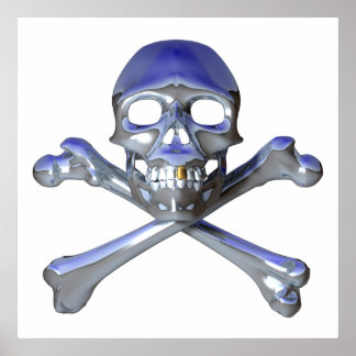 Pôster Crânio cromo e bósforos