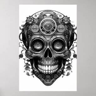 Poster Cranio de Açúcar Imagem Preto + Branco em um Carta