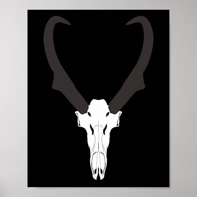 Poster Crânio de antílope-pronghorn personalizável (Frente)