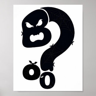 Poster Crânio de Boo com Ponto de Interrogação