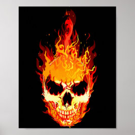 Poster Crânio de Flaming