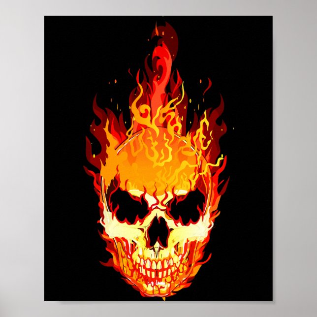 Poster Crânio de Flaming (Frente)