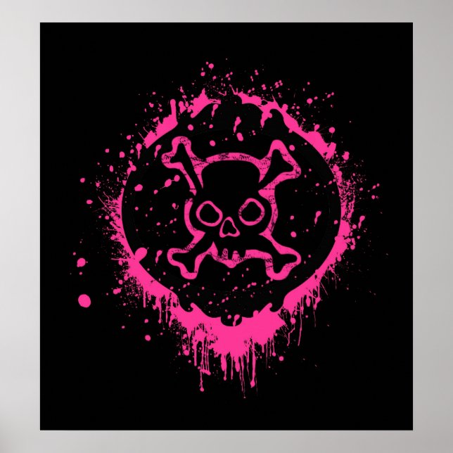 Poster Crânio de Grunge (Frente)