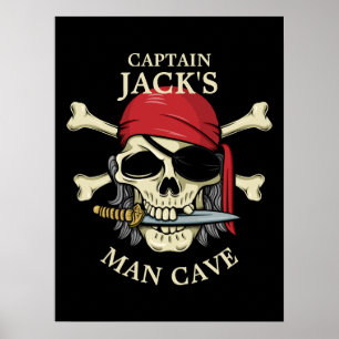 Poster Crânio de Pirata e Caverna de Homem de Crossbones