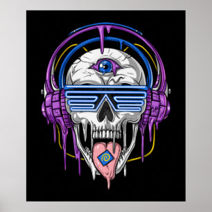 Poster Crânio de Psytrance