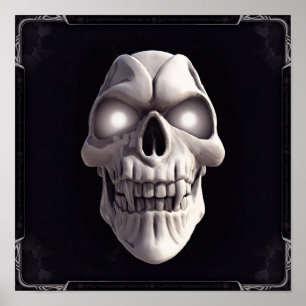 Poster Crânio de vampiro com olhos brilhantes