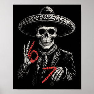 Poster Cranio Dia De Mortos Engraçado Dia De Los Muertos