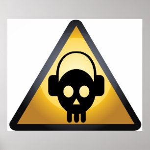 Pôster Crânio DJ dos desenhos animados