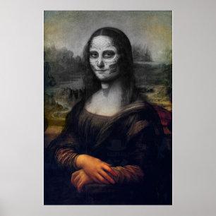 Pôster crânio do açúcar de Mona lisa